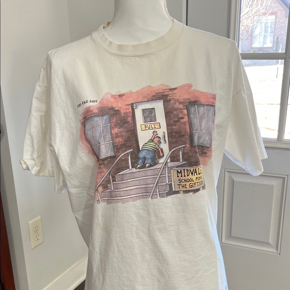Midvale School for the Gifted Graphic Tee - White. Far Side vintage tee